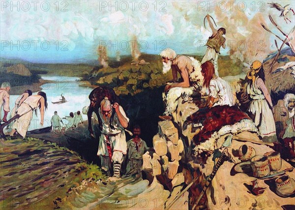 Life of East Slavs, 1907-1909. Artist: Ivanov, Sergei Vasilyevich (1864-1910)