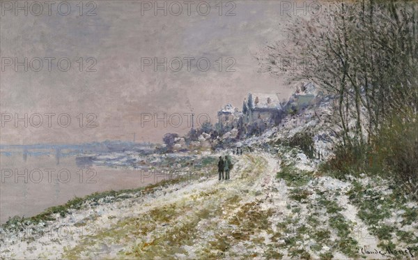 The Path Toward Epinay, Snow Effect, 1875. Artist: Monet, Claude (1840-1926)