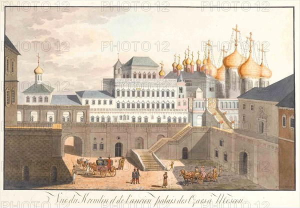 View of the Kremlin in Moscow. The Terem Palace, 1813. Artist: Lohrer, Johann Gottlieb (1791-1840)