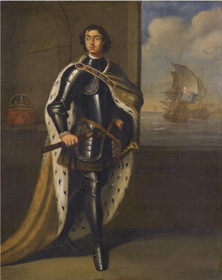 Portrait of Emperor Peter I the Great (1672-1725), 1690s. Artist: Kneller, Sir Gotfrey (1646-1723)