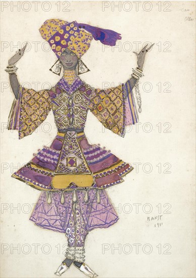 Costume design for the Ballet Blue God by R. Hahn, 1911. Artist: Bakst, Léon (1866-1924)