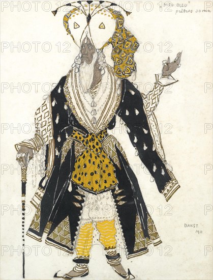 Costume design for the Ballet Blue God by R. Hahn, 1911. Artist: Bakst, Léon (1866-1924)