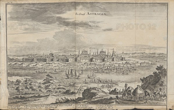 Astrakhan (From: Drie aanmerkelyke reizen), 1675. Artist: Struys, Jan Jansz. (1630-1694)