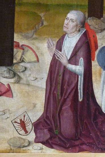 Nicholas of Cusa. Detail of the altar in the chapel of the St Nicholas Hospital, c. 1480. Artist: Master of the Life of the Virgin (active 1463-1490)