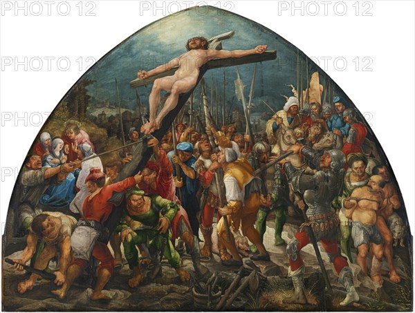 The Elevation of the Cross, c. 1525. Artist: Huber, Wolf (1480/5-1553)