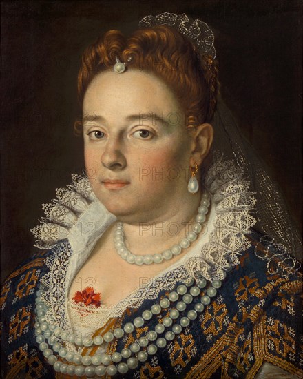 Portrait of Bianca Cappello (1548-1587), Grand Duchess of Tuscany, 1585-1586. Artist: Pulzone, Scipione (1550-1598)