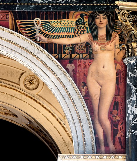 Egypt I. Spandrel above the grand staircase, Kunsthistorisches Museum, Vienna, 1890-1891. Artist: Klimt, Gustav (1862-1918)