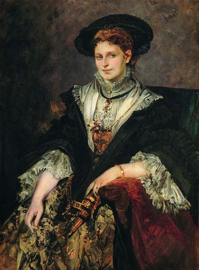 Portrait of Bertha von Piloty, 1872-1873. Artist: Makart, Hans (1840-1884)