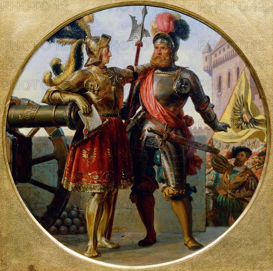 Emperor Maximilian I and Georg von Frunsberg, 1868. Artist: Blaas, Karl von (1815-1894)