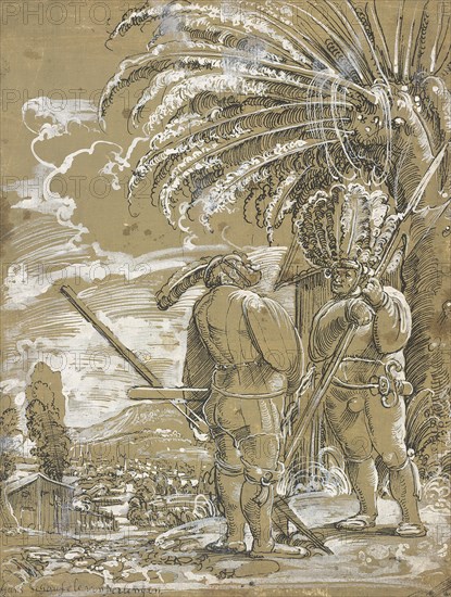 Two Landsknechts, c. 1520. Artist: Anonymous