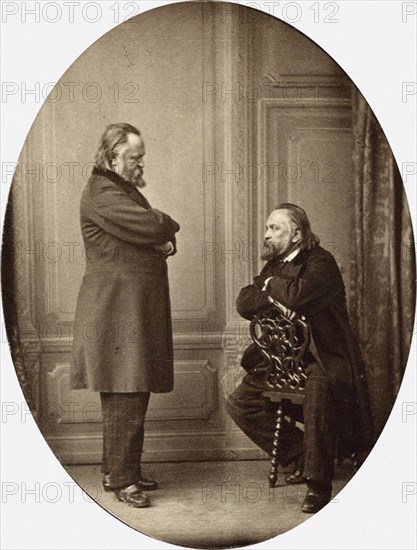 Herzen against Herzen. Double Portrait of Aleksandr Ivanovich Herzen (1812-1870), 1865. Artist: Levitsky, Sergei Lvovich (1819-1898)