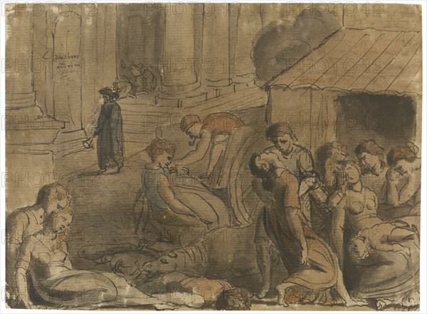 Great Plague of London, c. 1779. Artist: Blake, William (1757-1827)