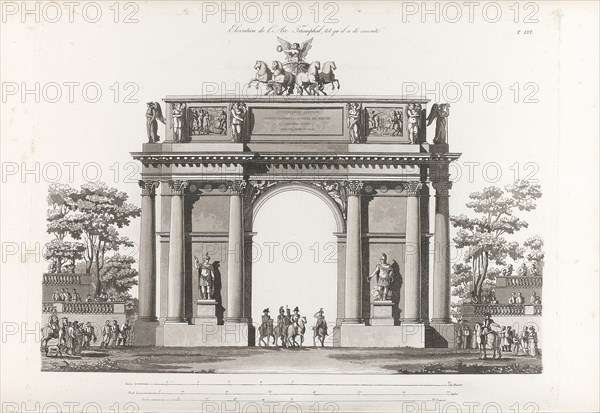 Triumphal Arch. From: Recueil des façades des principaux monuments construits à St.-Pétersbourg, 180 Artist: Thomas de Thomon, Jean François (1754-1813)