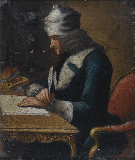 Portrait of Francois Marie Arouet de Voltaire (1694-1778). Artist: Huber, Jean (1721-1786)