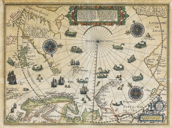 Map of Willem Barentsz Third Voyage, 1598. Artist: Claesz, Cornelis (ca. 1551-1609)