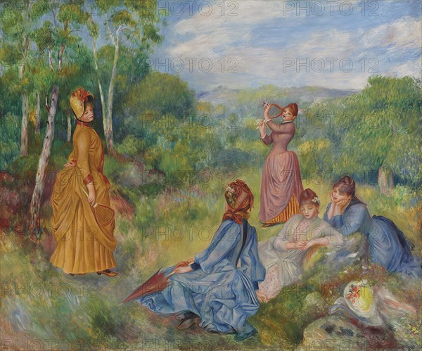 Young Ladies Playing Badminton, ca 1887. Artist: Renoir, Pierre Auguste (1841-1919)