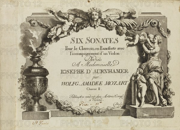 Mozart: Six sonates pour le clavecin ou pianoforte avec l'accompagnement d'un violon dediés a Mademo Artist: Anonymous