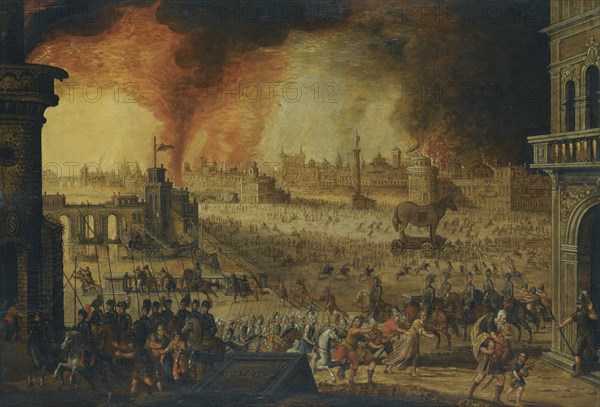 The Siege of Troy, 17th century. Artist: Anonymous