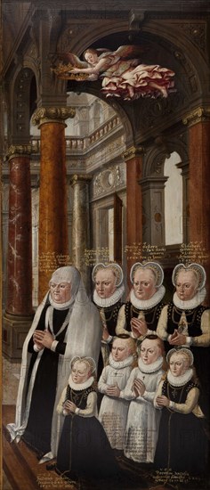 The Family of Julius of Brunswick-Lüneburg and Hedwig of Brandenburg. Wing of the Epitaph-altarpiece Artist: Vredeman de Vries, Hans (Jan) (1526-1606)