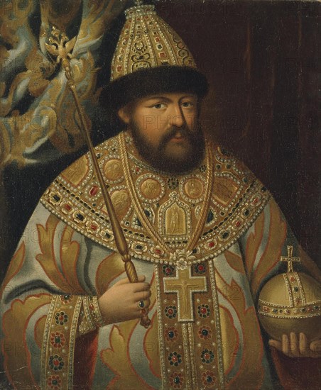 Portrait of the Tsar Alexis I Mikhailovich of Russia (1629-1676), Late 18th cent.. Artist: Anonymous