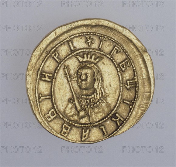 Gold coin of the regent Sophia Alekseyevna, Between 1682 and 1687. Artist: Numismatic, Russian coins