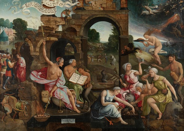 Saul and the Witch of Endor, 1526. Artist: Cornelisz van Oostsanen, Jacob (ca. 1470-1533)