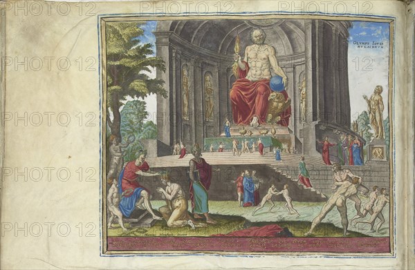 The Statue of Jupiter at Olympia (from the series The Eighth Wonders of the World), 1572. Artist: Galle, Philipp (Philips) (1537-1612)