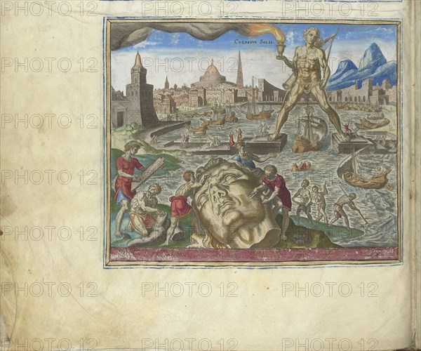 The Colossus of Rhodes (from the series The Eighth Wonders of the World), 1572. Artist: Galle, Philipp (Philips) (1537-1612)