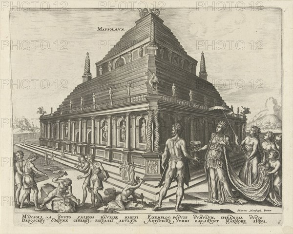 The Mausoleum at Halicarnassus (from the series The Eighth Wonders of the World), 1572. Artist: Galle, Philipp (Philips) (1537-1612)