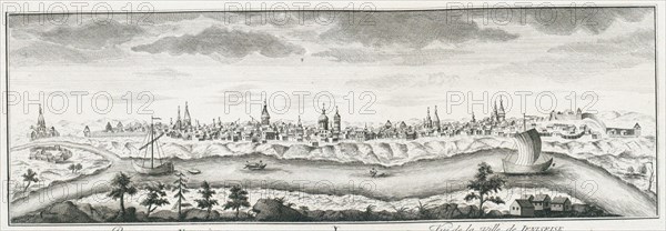 View of Yeniseysk, ca 1735. Artist: Lürsenius, Johann Wilhelm (1704-1771)