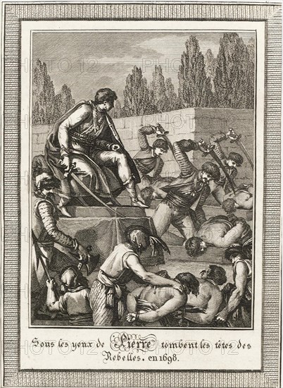 The execution of the Streltsy. From: Histoire de Russie by Blin de Sainmore, c. 1800. Artist: David, François-Anne (1741-1824)