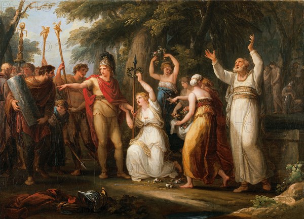 Thusnelda Crowning Hermann, 1785. Artist: Kauffmann, Angelika (1741-1807)