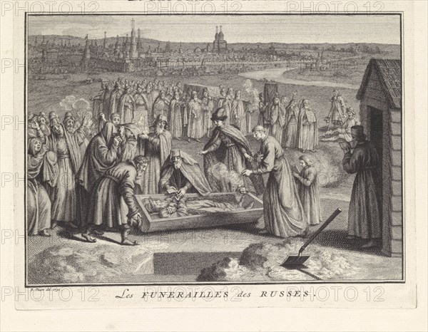 Funeral in Russia, 1732. Artist: Picart, Bernard (1673?1733)