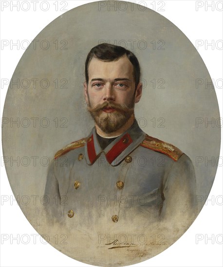 Portrait of Emperor Nicholas II (1868-1918), 1897. Artist: Liphart, Ernest Karlovich (1847-1932)