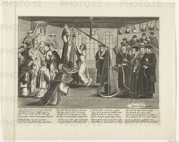 Weighing the Bible, 1660. Artist: Ram, Johannes de (1648-1693)