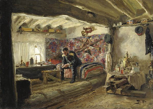 The Rushchuk Regiment's headquarters of Rushchuk Tsesarevich Alexander Alexandrovich at Brestovets, Artist: Polenov, Vasili Dmitrievich (1844-1927)