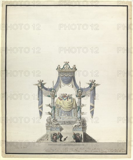 Catafalque for the Empress Catherine the Great (1729-1796), 1796. Artist: Brenna, Vincenzo (1745-1820)