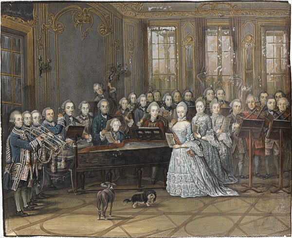 The chamber musicians in the Mecklenburg-Schwerin court chapel at Ludwigslust in 1770, 1770. Artist: Abel, Leopold August (1717-1794)