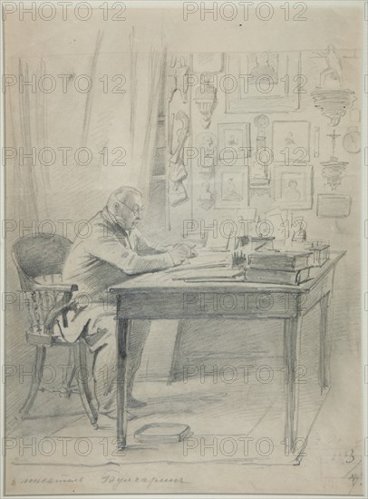 Portrait of the author Faddei Bulgarin (1789-1859), 1840s. Artist: Timm, Vasily (George Wilhelm) (1820-1895)