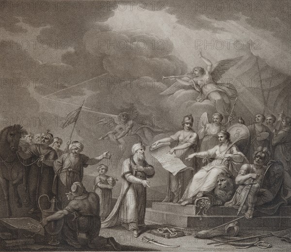 Allegory of the Treaty of Jassy, 1792. Artist: Stephanoff (Fileter Stefanof), Stepan (active 1770s-1810s)