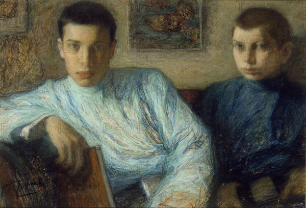 Portrait of Boris and Alexander Pasternak, 1905. Artist: Pasternak, Leonid Osipovich (1862-1945)