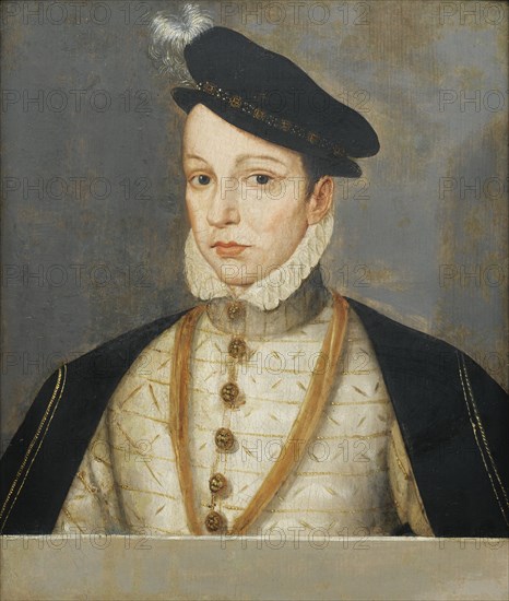 Portrait of King Charles IX of France (1550-1574), End of 16th century. Artist: Clouet, François, (School)