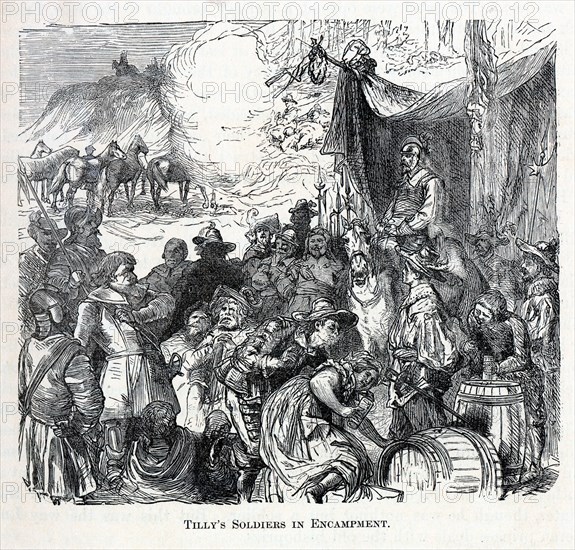 Tilly's Soldiers in Encampment, 1882. Artist: Anonymous