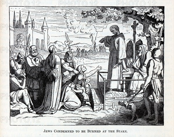 Jews Condemned to be Burned at the Stake, 1882. Artist: Anonymous