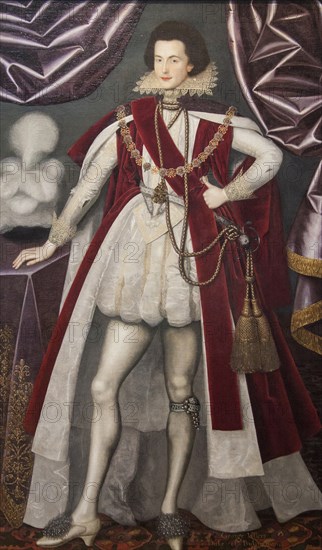 George Villiers, 1st Duke of Buckingham (1592-1628), ca 1616. Artist: Larkin, William (1580s-1619)