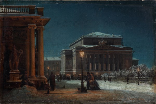 The Alexandrinsky Theatre in Saint Petersburg, 1870s. Artist: Vereshchagin, Pyotr Petrovich (1836-1886)