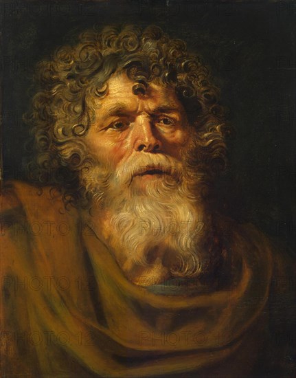 Head of an Old Man. Study for The Crown of Thorns (Ecce Homo), c. 1612. Artist: Rubens, Pieter Paul (1577-1640)