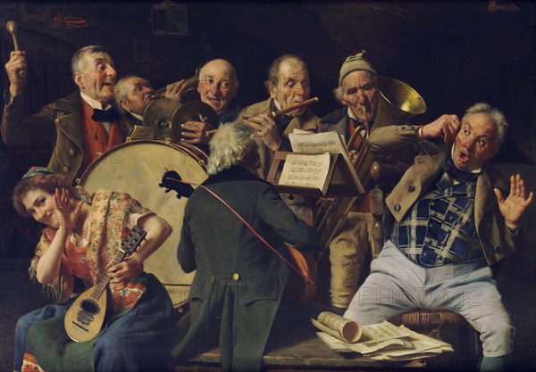 An orchestra rehearsal, c. 1920. Artist: Massani, Pompeo (1850-1920)