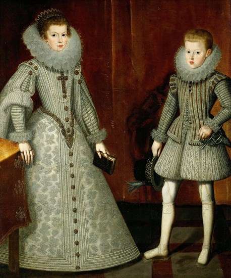 The Infante Philip, later King Philip IV of Spain (1605-1665) and his sister Anne of Austria (1601-1 Artist: González y Serrano, Bartolomé (1564-1627)