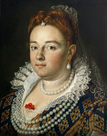 Portrait of Bianca Cappello (1548-1587), Grand Duchess of Tuscany, 1585-1586. Artist: Pulzone, Scipione (1550-1598)